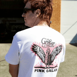 PINK GALAH WHITE TEE - The Grifter Brewing Co