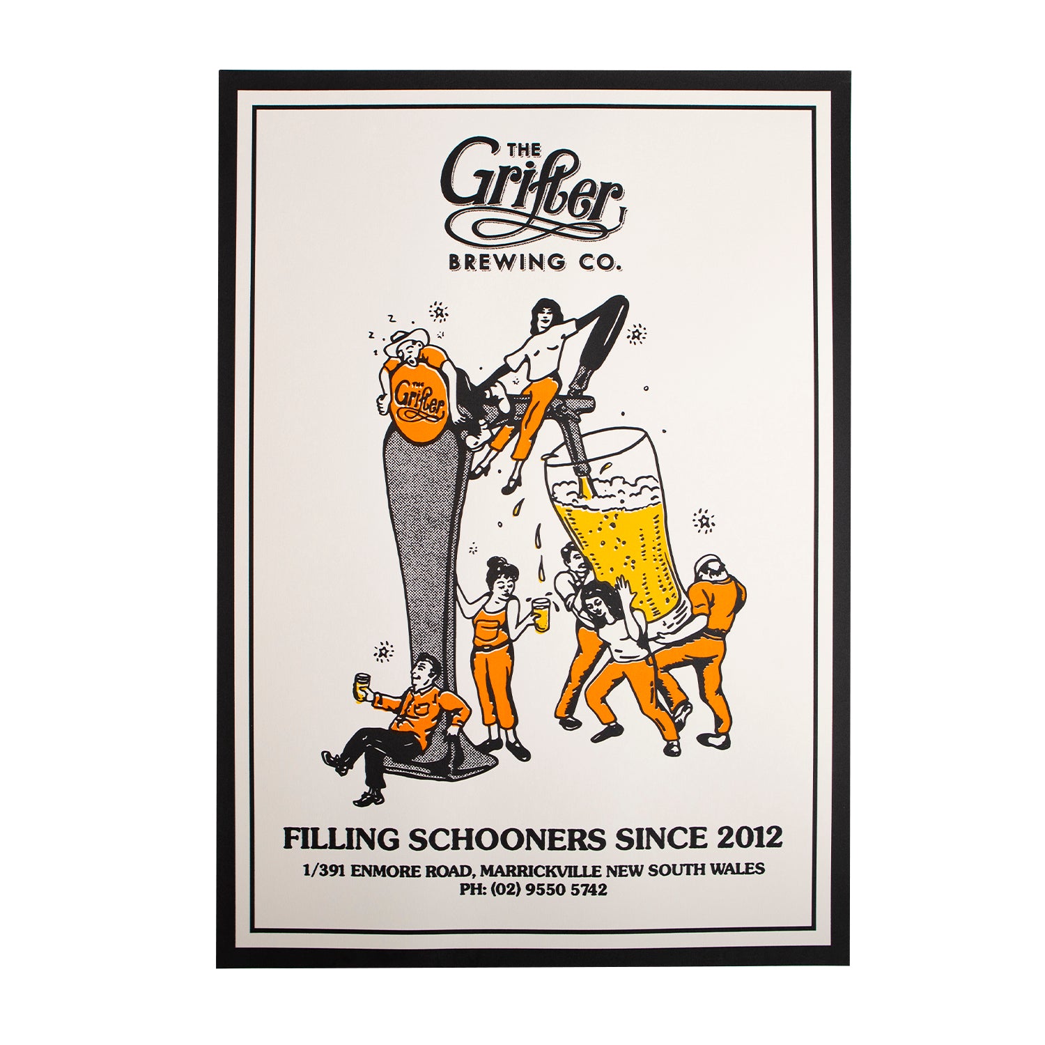 FILLING SCHOONERS SINCE 2012 POSTER - The Grifter Brewing Co