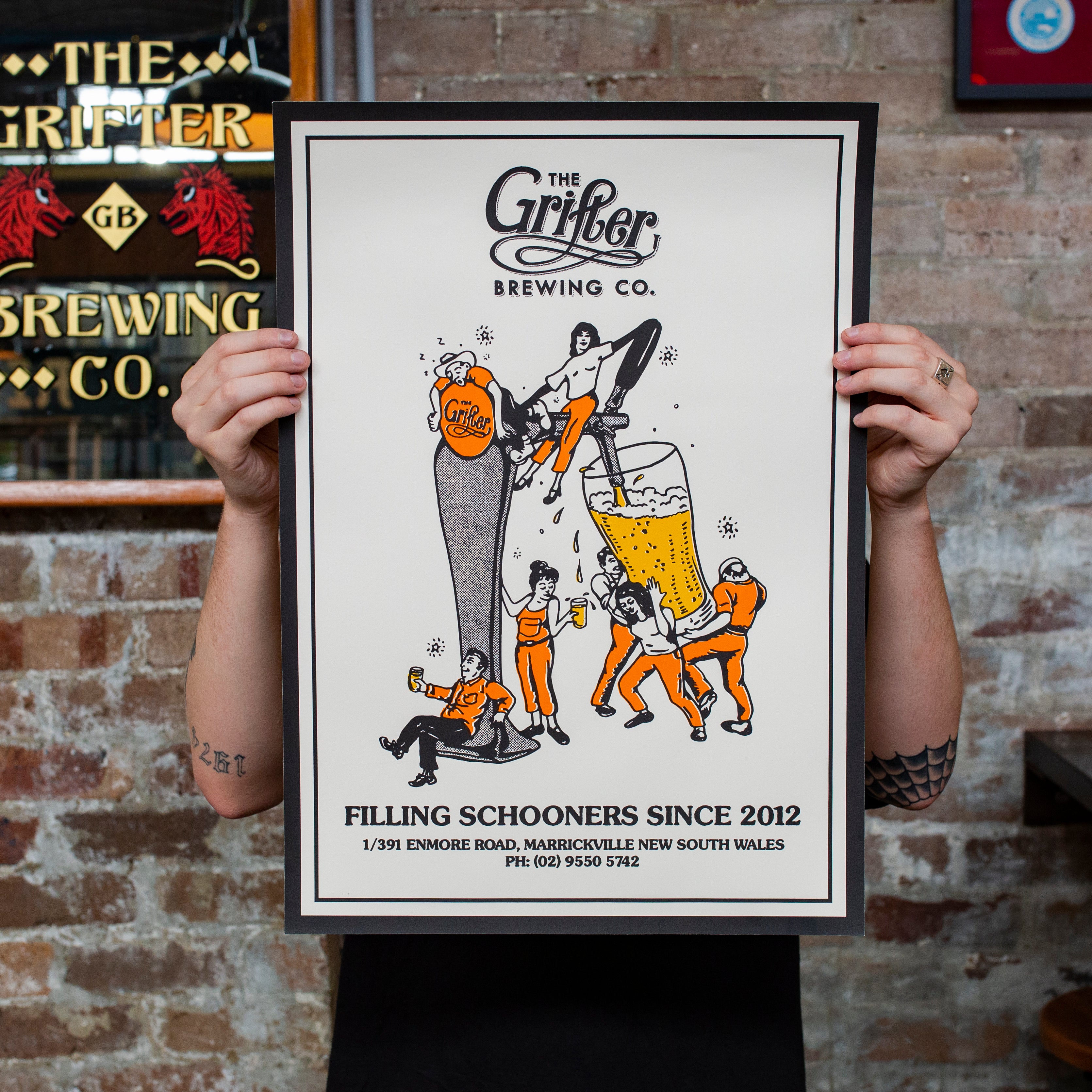 FILLING SCHOONERS SINCE 2012 POSTER - The Grifter Brewing Co